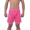 Sous-vêtements hommes Boxer Shrots évider sous-vêtements en maille respirant short en résille long mâle Boxerhorts troncs vêtements de nuit bas de sommeil