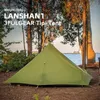 텐트 및 대피소 2021 새로운 버전 230cm 3f ul Gear Lanshan 1 초 라이트 캠핑 3/4 시즌 15D Silnylon Rodless Tent24327