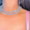 5A Coração CELIMENTO CZ Iced Out Bling Tennis Chain Colar para Mulheres Namorada Jóias de Moda de Moda do Valentine