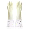 Guantes de limpieza para el hogar, venta al por mayor, con parte superior agrupada, gruesos, impermeables, de lana para invierno, guantes de cocina para lavar platos