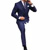 gessato Busin abiti per uomo Busin 2 pezzi sposo smoking da sposa per Best Man Fi Costume giacca con pantaloni c8rR #