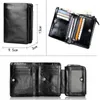 Wallets Large Capacity Casual Top Layer Cowhide Men's Wallet Fashionable Waterproof Tri-Fold Genuine Leather Bag Black Brown