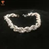 Lifeng Jewelry 8mm Rope Twists Bracelet S925 Sterling Silver Micro Inlaid Full Diamond Twist Rope Chain Bracelet
