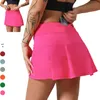 Women Sports Yoga Skirts Workout Shorts Zipper Pleated Tennis Golf Skirt Anti Exposure Fitness Short Skirt with Pocket WLL2240