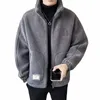 men's Faux Fleece Thick Jacket Christmas Sale Cmere Cott Jacket Plush Jacket Winter Sports Casual Wear Coat B5OW#