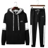 men Tracksuit 2023 Two Piece Sets Man Hooded Sweatshirts Pullover Tracksuit Autumn Winter Jogging Suit Men Hoodies Men Clothing T58L#