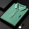 100%cott Luxury Brand Men's Polo Shirt 2024 Spring New Spur Embroid Lg Sleeved British Busin Fi Lapel Print T-Shirt C2or#