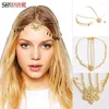 Haarspangen Hohle Lotusblume Haarbänder Zubehör für Frauen Mode Liebe Goldfarbe Kette Blatt Stirnbänder Schmuck Freundliches Geschenk