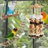 Other Bird Supplies YO-Bird Parrot Toys 3PCS Wood Block Chewing With Ladder Swing Stand For Cockatoos Birds Cage Toy Accessories