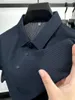 Polos pour hommes S Light Luxury T-shirt à manches courtes 2024 Été Moyen-âge Couleur Solide Respirant Mesh Business Casual Shirt Drop Deliver Otk5O