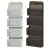 Storage Boxes Hanging Bag 6 Pouch Living Room Toys Hat Mesh Pocket Rack Household Playroom Space-Saving Shelf Organizer Gray