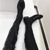 Boots fornihapfirafs nouvelles femmes sexy extensibles bottes longues coulées zip talons empilés bottes hautes bottes noires surtheknee bottes