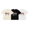 2024新しい100％コットンラグジュアリーブランドRhudeシャツファッションTシャツメンズデザイナーTシャツメンカジュアルトップトップショートスリーブ高品質のカジュアルTシャツメンズTEES USサイズG66