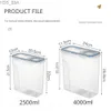 Storage Bottles Jars 4Liter Airtight Cereal Storage Container Moistureproof Insect Proof Rice Bucket Food Storage Box Plastic Transparent Sealed Tank 240327