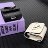 Модельер кожаные чехлы для AirPods 1 2 3 Pro Triangle AirPod Case Классический брендовый мужской женский белый черный AirPodspro с цепочкой