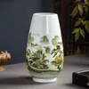 Vasos chinês jingdezhen cerâmica vaso arranjo de flores casa estante gabinete ornamentos artesanato varanda mesa de jantar decoração decoração