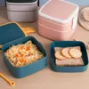 Stoviglie Scatola da pranzo in plastica compartimentata sigillata in stile coreano Scatole Bento multistrato a goccia