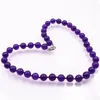 Colares 12mm Rodada Beads Colar para Mulheres Pedra Natural Jades Jaspers Roxo Calcedônia Strand Colares Cadeia Jóias 18 A559 Drop Otrpk