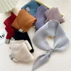 Harvor Satin Wraps Neck Fashion Soft Diamond Cross Solid Color Simple Silk Scarf