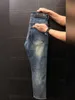 Мужские джинсы, дизайнерские брендовые весенние новые простые эластичные повседневные брюки прямого кроя, модные универсальные европейские брюки 2024, маленькая стопа 8578 PS68