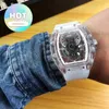 Designer Luxury RM Wrist Watch Mens Watch Watches Movement Automatic Leisure Mens Transparent Shell Automatisk mekanisk klocka Rektangula