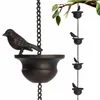 Outros suprimentos de pássaros Corrente de chuva Decorativa Coleção de água de chuva de metal Decoração de jardim ao ar livre Fácil de usar Acabamento fino