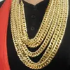 18K Solid Gold N28 Cuban Double Curb Chain Heavy Mens Gift Necklace 600mm 10 MM289J