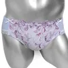 Cuecas Floral Lace Sissy Underwear com Bordado Sexy Calcinha Cute Bowknot Knickers Homens Bikini Briefs Gay