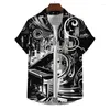 Camisas casuales para hombres Camisa hawaiana Música Impresión 3D Piano Guitarra Negro Blanco Hombres sueltos Verano Playa Fiesta Calle Tops Blusa Ropa