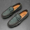 Scarpe casual 2024 in pelle scamosciata fatte a mano per mocassini da uomo slip on walk sneakers pendolarismo quotidiano uomo alla guida