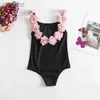 One-Pieces Swimsuit for Kids Girls 2024 Summer New Girls Swimsuit Beach Hot Spring Vacation Style Floral Striped Sling One-Piece Swimsuit 24327