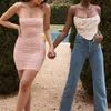 Falda camisola francesa para mujer, novedad de verano, con pliegues de malla ajustados florales, vestido Sexy picante para chica 989263