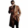 High End Brown LG Men's kostymjacka, populär FI dubbelbröst manlig stilig topp blazer för män w1rk#