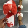 Slippers Slippers ot Selling Winter ome Soes Ladies Cross Soft Plus Furry Female Open Toe Slides Women Warm Faux Fur H240326ATKF