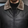 Hommes Pu Vestes en cuir mâle polaire fourrure en peluche manteau en cuir Casual Fi Slim coupe-vent hiver Veet vêtements d'extérieur chauds vêtements 85me #