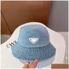 Large Brim Chapeaux Femmes Designer de luxe P Femme lavée et vieillie Cowboy Bucket Hat 22SS Automne Casquette Homme Drop Livraison Mode Accesso Ot2Wk