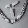 Примолаживание стерлингов стерлингов мужская сети ожерелье Diamond VVS1 Два ряда Moissanite Кубинская цепь связи