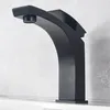 Robinets d'évier de salle de bains Noir 304 en acier inoxydable et comptoir de lavabo froid Robinet monotrou