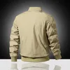 men's jacket Spring and Autumn loose casual top Functial multi pocket work jacket Flying jacket Motorcycle tactical N6mC#