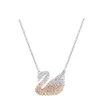 Designer Jewelry for Fashion Women Gold Swan Beating Heart Gradient Diamond Pendant Necklace VS Devil's Eye Necklaces Express Their Love Gift Box