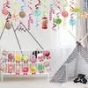 Party Favor Candyland Decorations Set Colorful Bannercandy tema hängande virvlar lollipop dekoration