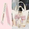 Schals Französischer vielseitiger rosa Damen-Twill-Seidenschal, Dekoration, langer Streifen, Krawatte, Bindetasche, Band