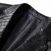 2023 Mäns nya Spring Autumn Vintage Soft Faux Leather Jackets Male Classic Slim Fit Crocodile Pattern Suit Black Blazers Coats 51y9#