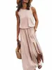 Casual Dres Sommer Dr Frauen Sleevel Lg Maxi Sexy Seite Schlitz Designer Stil Fi Sundr Weibliche Feste Lose DrCasual L2RG #