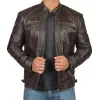 2023 Autumn/Winter New Men's Fi Leather Coat Standing Collar Punk Motorcycle Leather Coat Jacket H5ZZ#