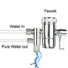 Ensembles d'adaptateur de robinet bidirectionnel, vanne de dérivation pour filtres à eau, purificateurs universels pour salle de bains, cuisine, finition chromée, anti-fuite