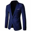 män fi busin casual blazers kostym smal passar brudgummen groomsman man bröllop kostymer blazer jackor 9 färger xf001-b 08cc#