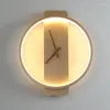 Wall Lamp Nordic LED Clock Lamps Art Design Sconce Creative Aisle Bedroom Background Decor Light Lighting