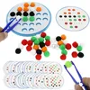 Brinquedos de inteligência Bebê Montessori Material Rainbow Felt Toys Hairball Color Sort Matching Jogo Brinquedo educacional precoce Pré-escolar Treinamento de motor fino 24327