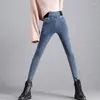 Damen Jeans Lässige Hohe Taille Elastische Frauen Frühling Skinny Slim Vintage Denim Hosen Plus Größe 38 Soft Fashion Wash Bleistift Vaqueros 2024